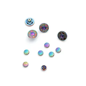 Rainbow Color Plating High Quality Jeans Buttons Customized Logo Shank Button